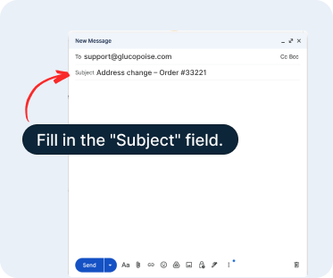 Screenshot showing subject line field