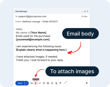 Screenshot showing email body